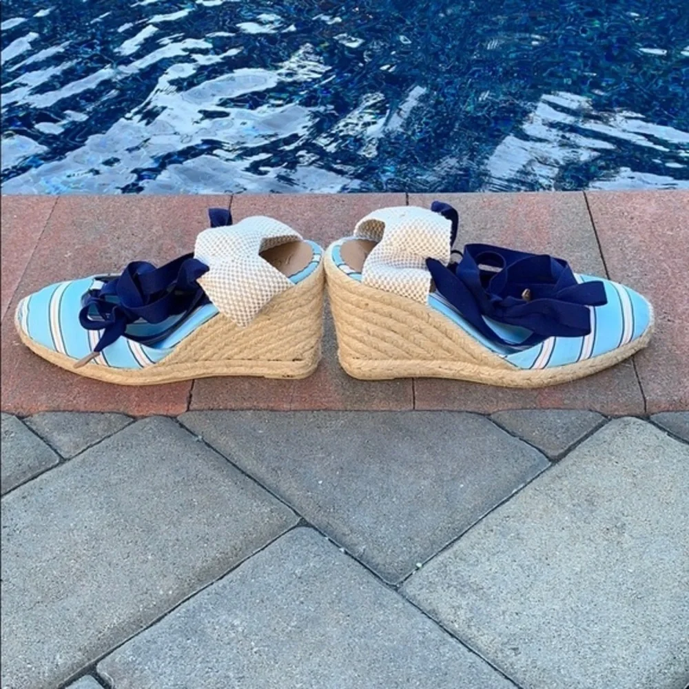 J. Crew Wedge Espadrilles Ankle Tie Size 7